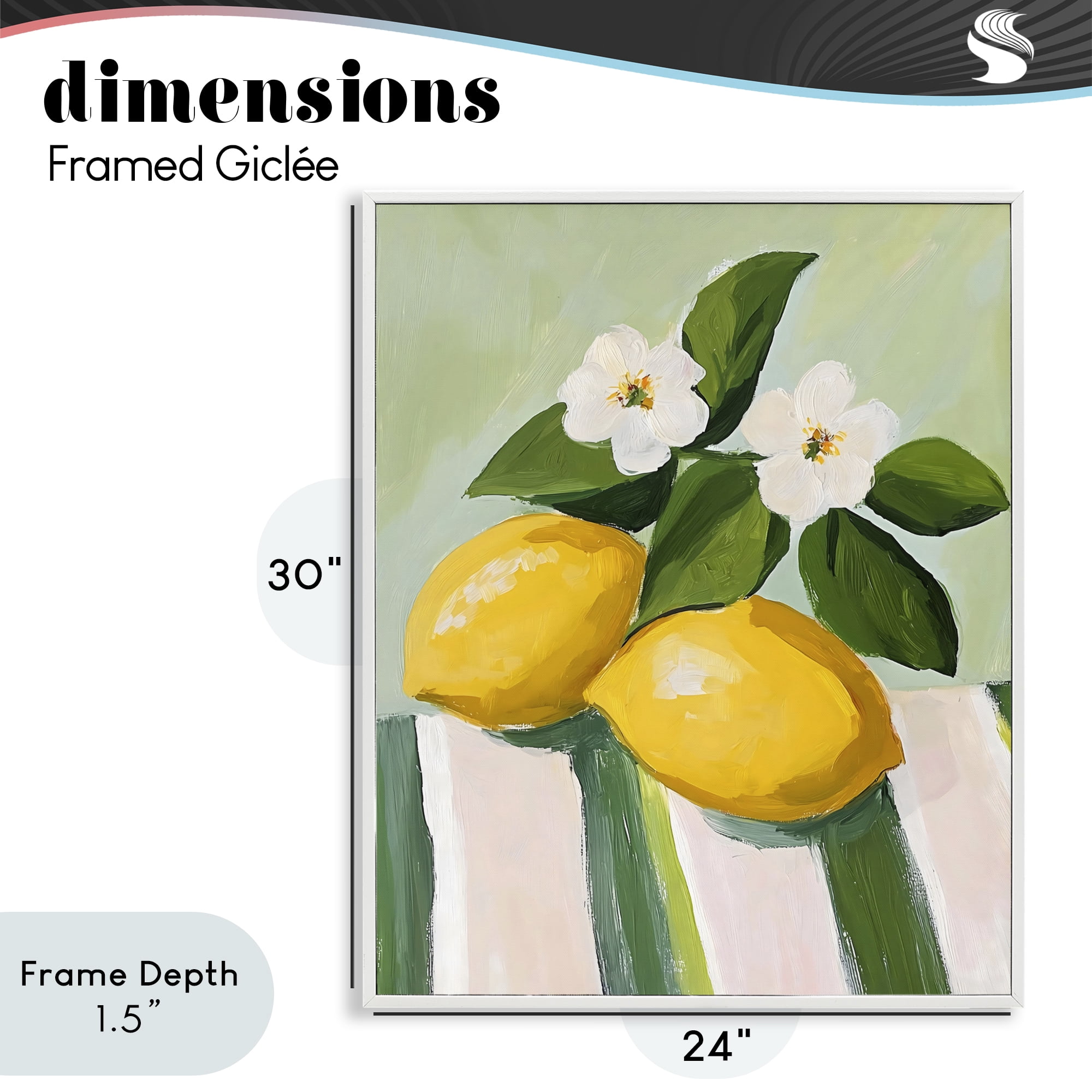 Stupell Industries Lemons And Daisies on Tablecloth White Framed Giclee Art, design by The Prints Vibe