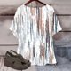 thumbnail image 4 of Puntoco Liquidación de blusas cortas para mujer, blusa de manga corta con estampado de moda para mujer, camiseta de cuello redondo, 4 of 5