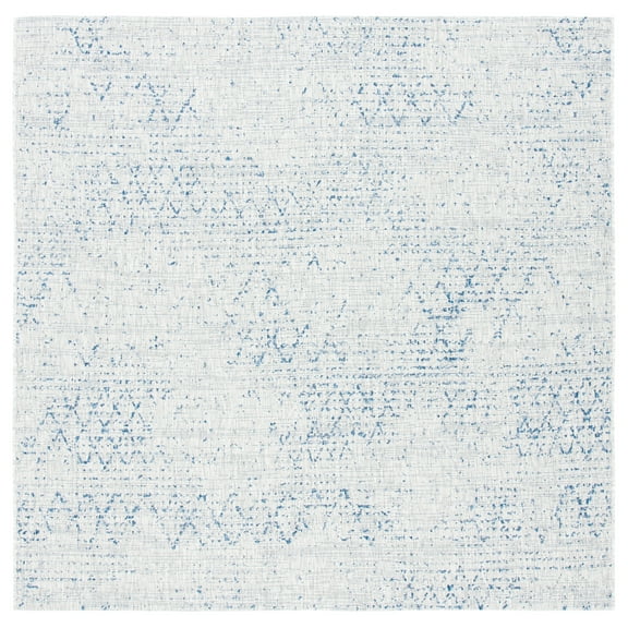 SAFAVIEH Courtyard Wilfreda Abstract Indoor/Outdoor Area Rug, Grey/Navy, 6'7" x 6'7" Square