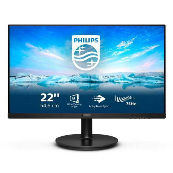 Philips V-line 222V8LA - LED monitor - 22" (21.5" viewable) - 1920 x 1080 Full HD (1080p) @ 75 Hz - VA - 250 cd/m� - 300