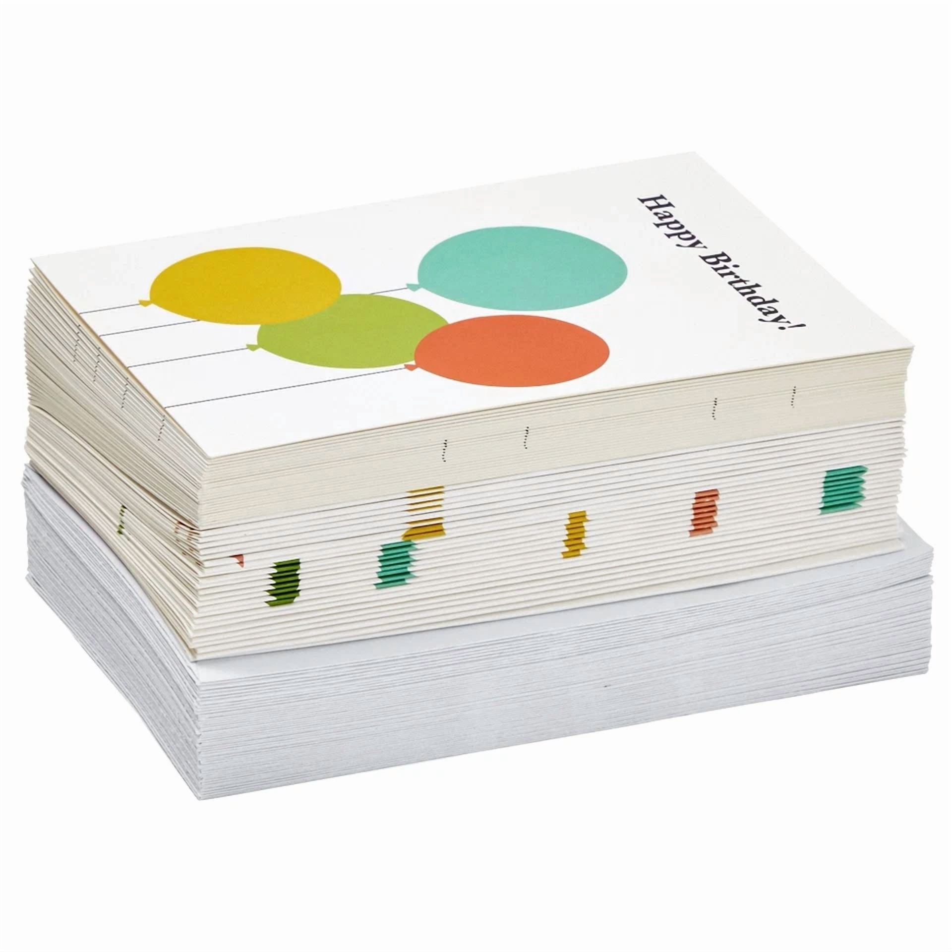 CIRCLE- 48 Pack Blank Birthday Cards With Envelopes Bulk, 6 Designs (4X6 In)