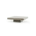 thumbnail image 5 of Benjara Square Concrete Coffee Table with Pedestal Base- Gray, 5 of 7