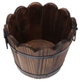 thumbnail image 2 of Raindrops 2 Count Plants Carbonized Wood Flowerpot 18.50X18.50X15.00CM Brown, 2 of 8