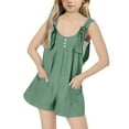 thumbnail image 5 of Summer Savings Clearance 2025! THDHVS Girls Romper,Rompers for Girls,Kids Summer Strap Short Adjustable Shoulder Strap Jumpsuit Sleeveless Loose Overalls Cute Rompers Green 11-12 Years, 5 of 6
