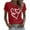 F#Red, variant on Valentine Day Shirts for Women Heart Printed T Shirts Short Sleeve Round Neck Tops Teacher Valentine Shirt Spring Clothes for Women