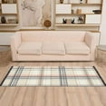 thumbnail image 2 of Yayeee Runner Rug for Bedroom 2'x6' Machine Washable Hallway Non Slip Mat, Beige Plaid Pattern, 2 of 8