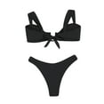 thumbnail image 4 of Summer Saving pimelu Bathing Suit for Women Bikini Set for Women Two Piece Swimsuits Bathing Suit Girls Beach Solid High Waist Swimwear Tankini Swimsuits for Women, 4 of 7