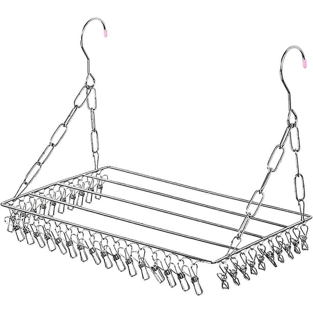 Sock Drying Rack, Sock Dryer, Hanging Clothes Drying Rack with 36 Windproof Stainless Steel Pegs for Socks, Underwear, Clothes, Towels