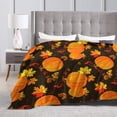 thumbnail image 4 of Fall Throw Blanket Autumn Pumpkin Blanket Thanksgiving Decor Soft Orange White Pumpkins Fleece Flannel Throws Cozy Plush Fall Decor Throw Blanket for Living Room Couch Sofa Bed Adults Kids 60"x50", 4 of 7