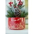 thumbnail image 3 of Flora Bunda Artificial Xmas Arrangement in 7 inch Red Cityscape Ceramic Pot Indoor Christmas Decoration, 3 of 3