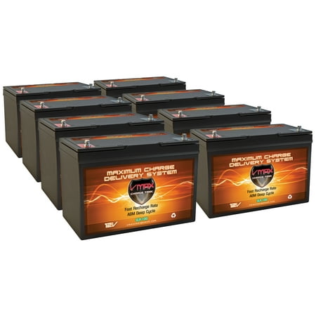QTY8 VMAX SLR100 AGM deep cycle 12V 100Ah ea. (800AH Total) SLA AGM batteries for Use with PV Solar Panel wind turbine gas or electric power backup