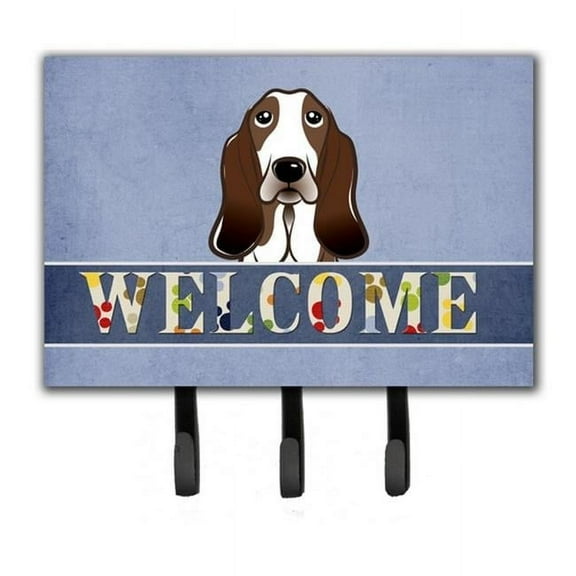 Caroline's Treasures BB1429TH68 Basset Hound Welcome Leash or Key Holder, Blue, Triple, multicolor
