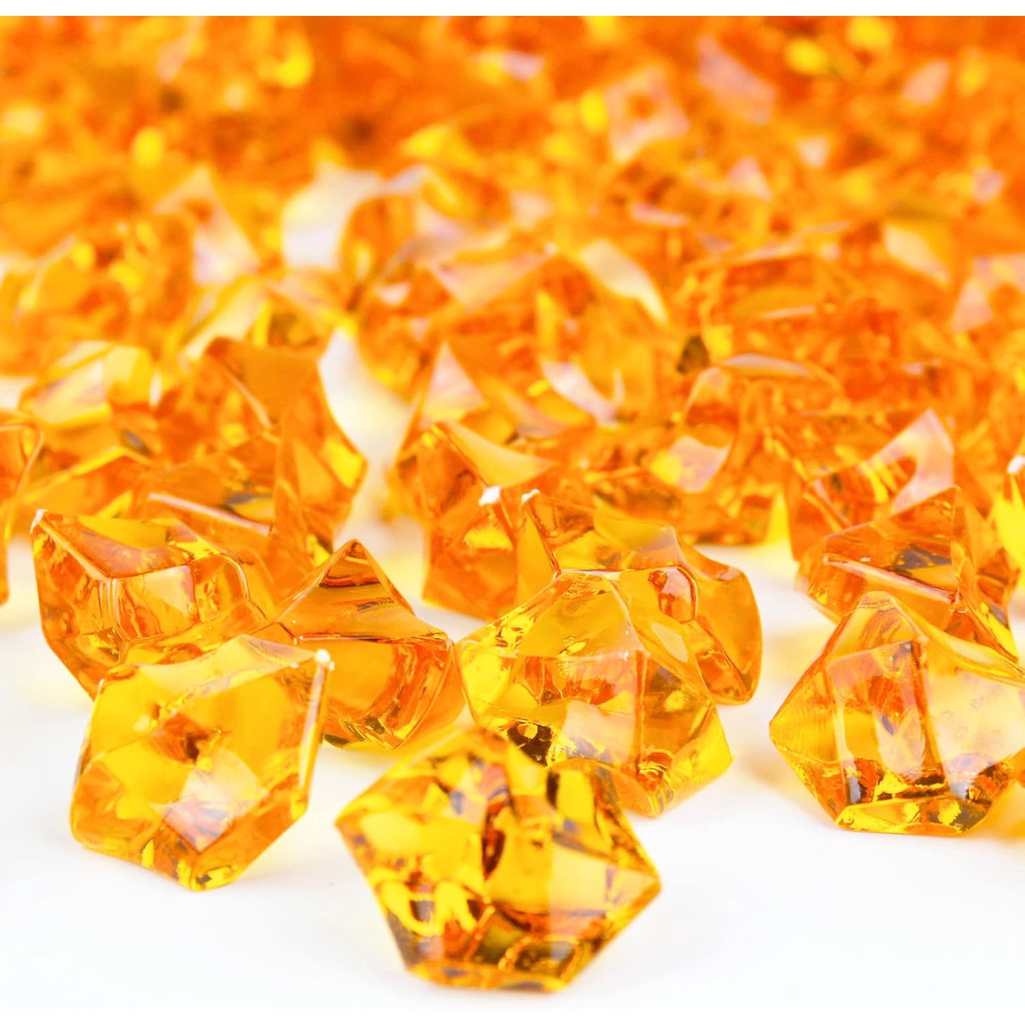 Briliant Shop Lot de 1000 cristaux de diamant ronds de couleur acrylique pour décoration de table, vase, événement, mariage, loisirs créatifs (doré