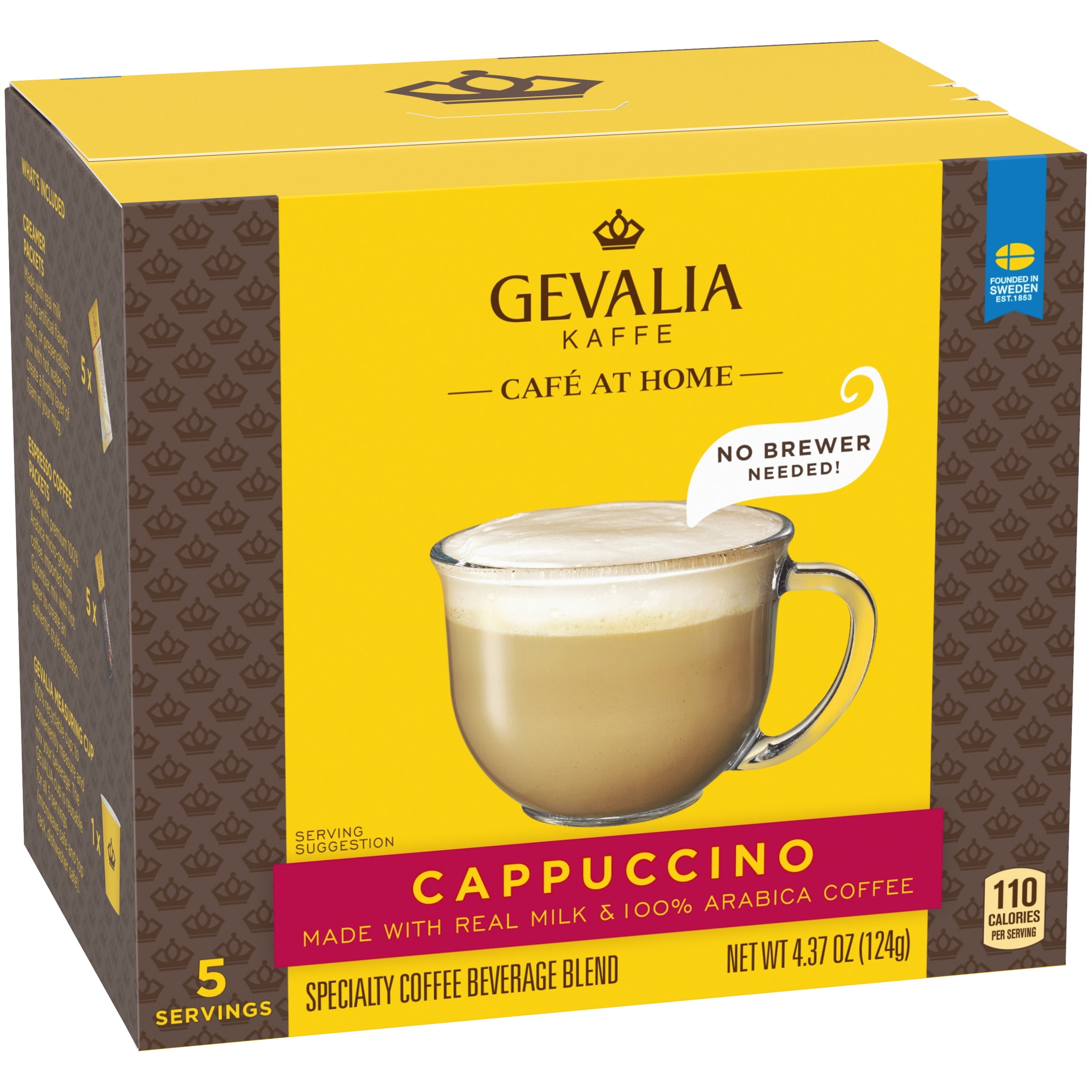 Gevalia Café at Home Instant Cappuccino Coffee Kit, 5 Count Walmart