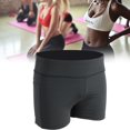 thumbnail image 3 of Pantalones cortos deportivos para mujer, elásticos, transpirables, para hacer ejercicio, Yoga, pantalones cortos (negro L), 3 of 7