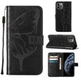 thumbnail image 3 of Dteck iPhone 11 Pro Max Case, Butterfly Patterned Wallet Case, Magnetic Hand Strap Credit Card Holder Slots Synthetic Leather Kickstand Protective Cover For iPhone 11 Pro Max, Black, 3 of 10