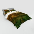 thumbnail image 3 of Ambesonne Landscape Bedding Set 3 Pcs, Valley with Full Moon, Twin, Fern Green Cinnamon, 3 of 3