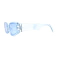 thumbnail image 4 of Womens Mod Narrow Rectangle Inset Lens Retro Sunglasses Blue, 4 of 4