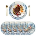 thumbnail image 5 of Ryvnso Christmas Deers with Santa Round Plate Mats Dining Table Placemat Set of 4 for Holiday Decoration, 5 of 7