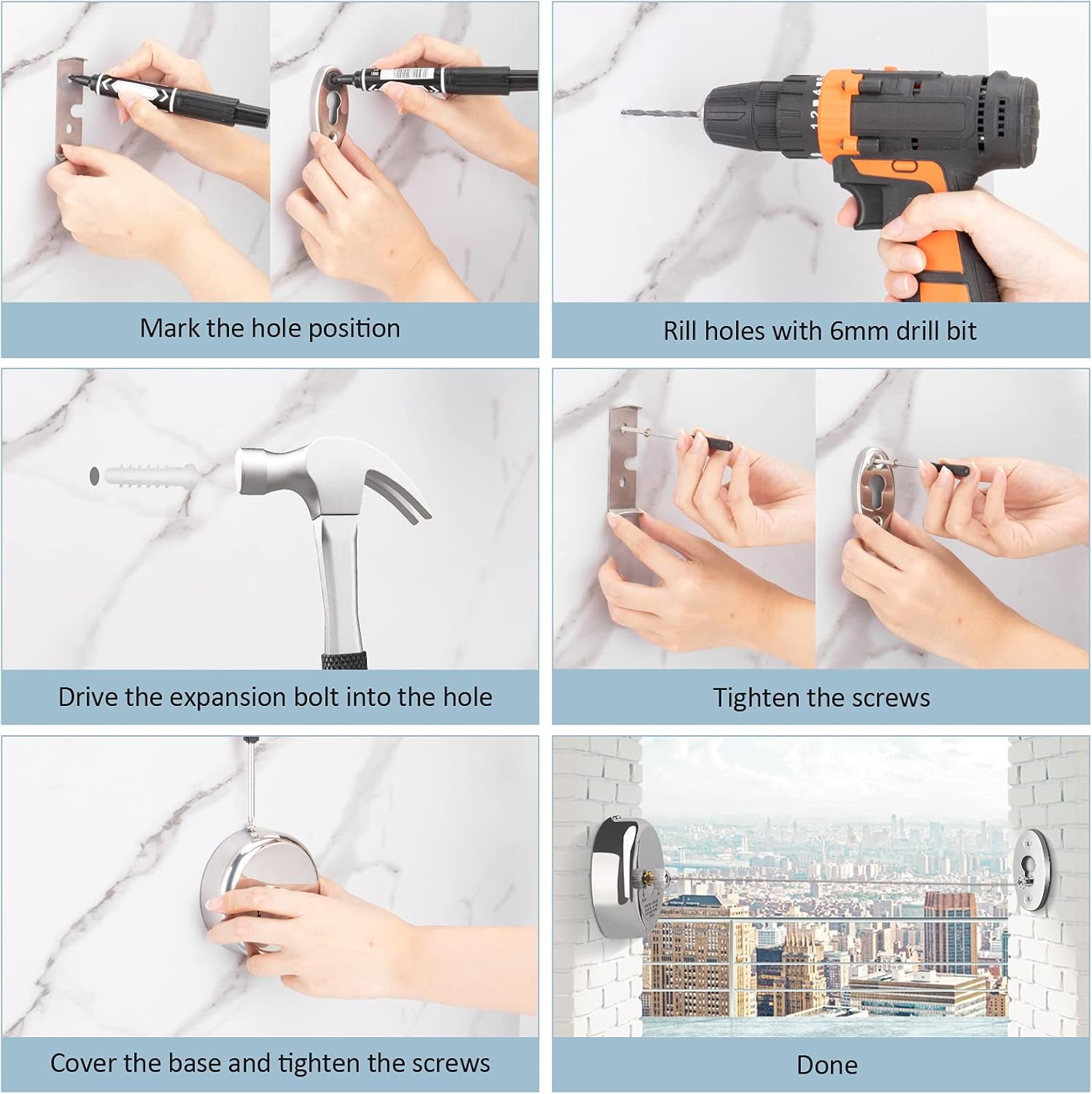Retractable Clothesline - 304 Stainless Steel Retractable Clothesline Indoor with Adjustable Nylon Rope, Wall Mounted Retractable Laundry Line, Laundry Accessories