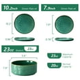 thumbnail image 2 of Vesteel Dinnerware Sets, 12-Piece Stoneware Plates and Bowls Set, Dishes Set for 4, Elegant Ceramic Dinnerware for Home Restaurant - Jade Green, 2 of 10