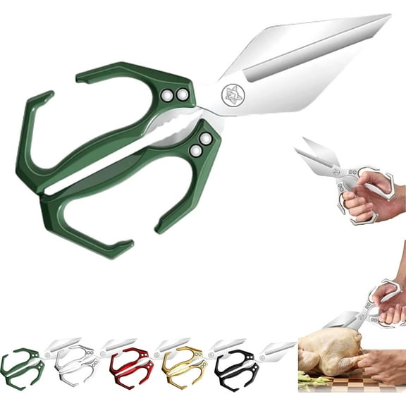 Seattleget Multifunctional Heavy-Duty Kitchen Shears, Multifunctional Stainless Steel Kitchen Shears, Dishwasher Safe, Heavy Duty Poultry Shears, Chicken Bones and Turkey