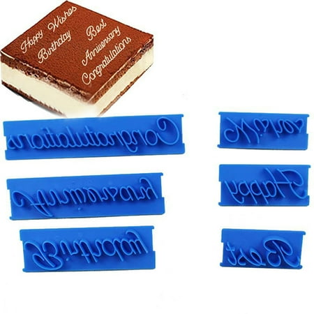 

6pcs/set Plastic Letters Mold Happy Birthday Best Wishes Baking Molds Decoration