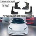 thumbnail image 1 of For Tesla Model 3 2023-2024 Highland 4Pcs Mud Guard Flaps Cabon Fiber Style Fender Protector Anti-Sand Splash Fender Accessories, 1 of 4