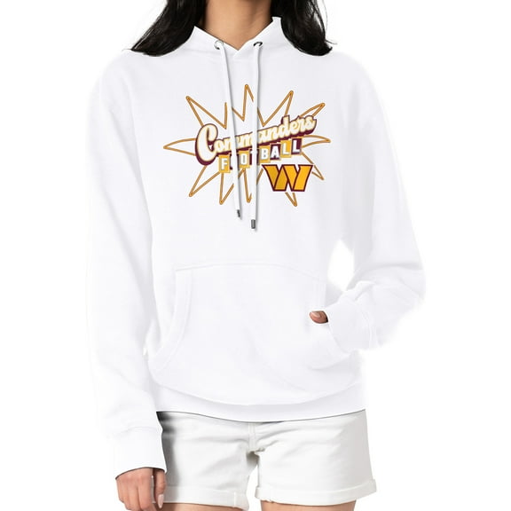Women's Starter White Washington Commanders Drive-In Sign Pullover Hoodie