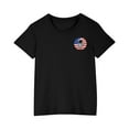thumbnail image 3 of Kids Independence Day Graphic Tee Boys Girls American Flag Graphic T-Shirt Cute Round Neck Short Sleeve Cotton Top Black 4-5 Years, 3 of 6
