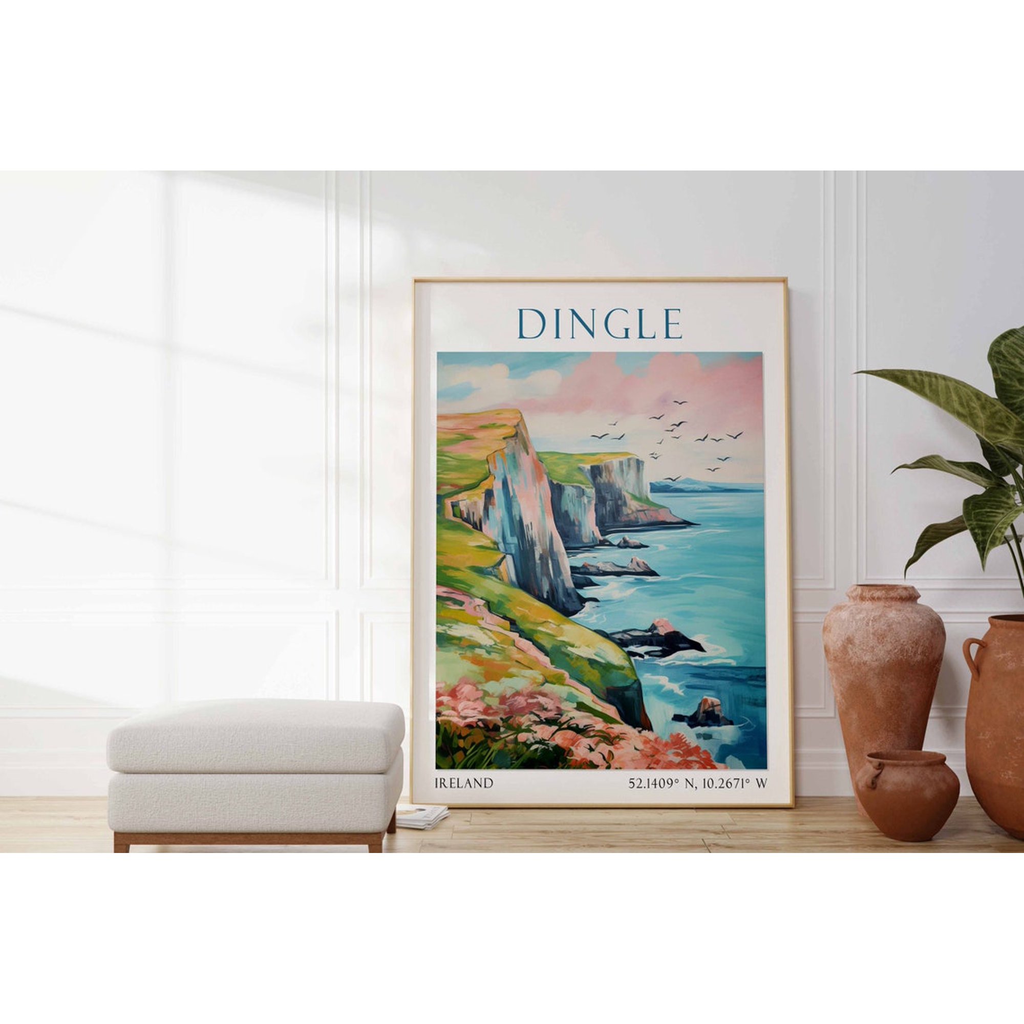 Dingle Ireland Travel Poster For Coastal Town And Countryside Decor