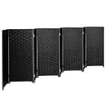 thumbnail image 4 of Red Lantern 3 ft. Short Woven Fiber Folding Screen - Black - 8 Panel, 4 of 7