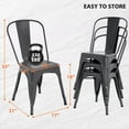 thumbnail image 7 of YRLLENSDAN Indoor and Outdoor Metal Chairs Set of 4, 18" Seat Height Stackable Modern Dining Chairs with Back, Farmhouse Kitchen Chairs, Dining Room, Bistro and Cafe,Gray, 7 of 7