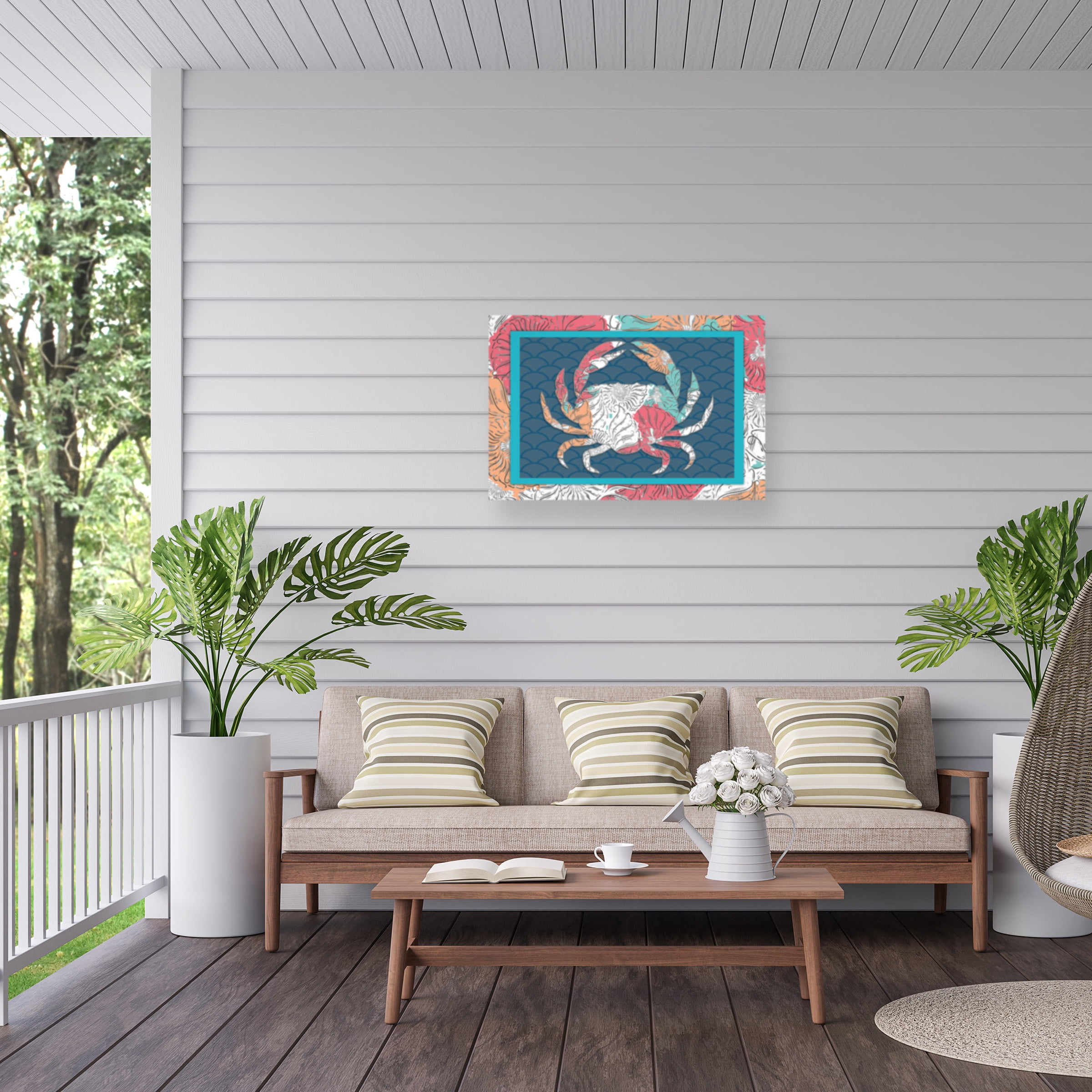 Lightboxjournal 'Framed Crab' Outdoor Canvas 16x24