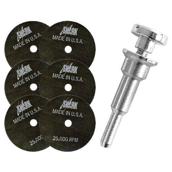 Shark Welding 12730 Shark Cut-Off Wheels Plus Mandrel with 3/8-Inch Shoulder Screw, 6-Pack