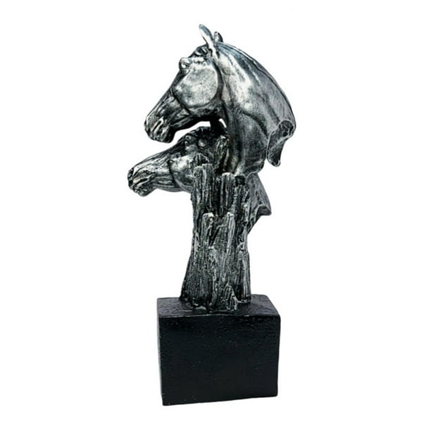 Estatua de cabeza de caballo, adorno coleccionable, escultura animal, figura artística antigua para Astilla