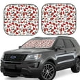 thumbnail image 2 of Picia Red Food 2 Piece Car Windshield Sun Shade Foldable | Foldable Sun Shield for Front Window Blocks UV Rays and Keeps Your Vehicle Cool-Small, 2 of 7