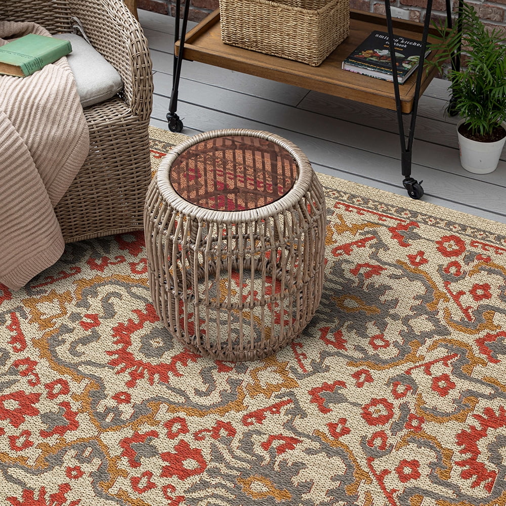 Mohawk Home Ravello Outdoor Area Rug, Rust, 4' x 5' 6"