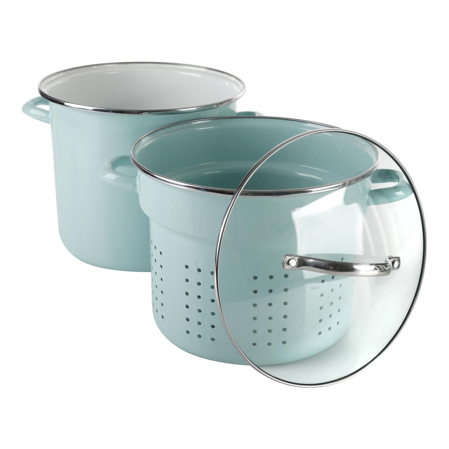 "Martha Stewart 8-Quart Stock Pot with Steamer, Martha Blue<br>"