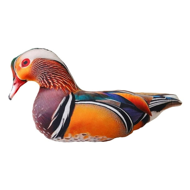 Cojín de juguete de simulación de animal, suave y único, para decoración del hogar, muñeco de peluche, regalo para niños, niñas y adolescentes. Pato mandarín