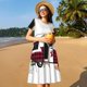 thumbnail image 4 of Balery Vintage Buffalo Plaid Christmas Camper Vestidos sueltos de manga corta para mujer, vestidos de verano 2025, vestidos casuales de corte A con vuelo., 4 of 6