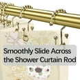 thumbnail image 3 of Siaomo Shower Curtain Rings Hooks,Stainless Steel,Rustproof,for Bathroom-Double Hooks-Set of 12,Gold, 3 of 6