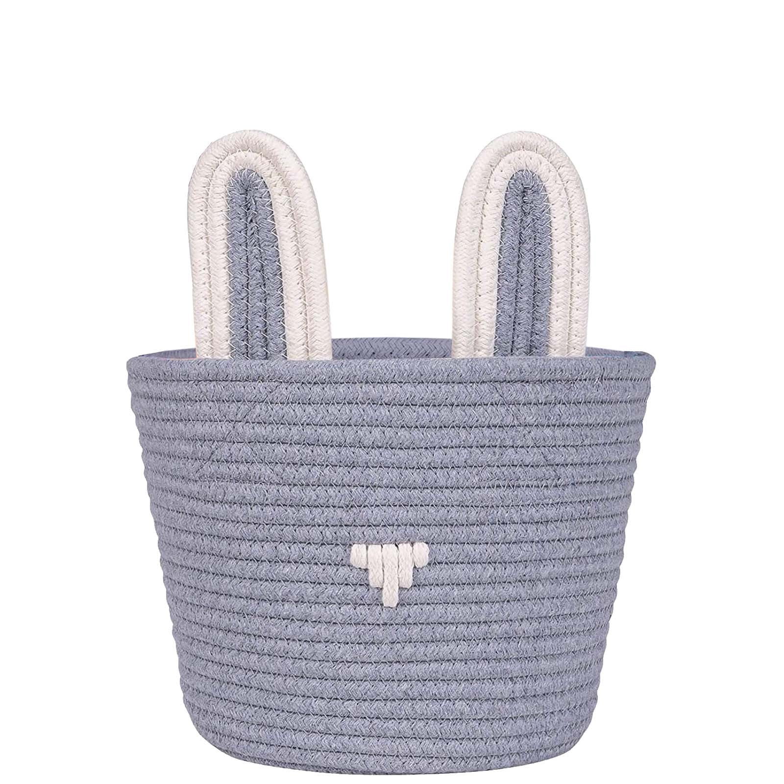 SATRINO Easter Basket, Empty Easter Baskets Essentials for Kids Boys Girls with Bunny Tag Egg Basket Eater Gifts for Toddler Teens Babys First Easter Basket