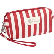 Riah Fashion Black Stripe Cosmetic Pouch