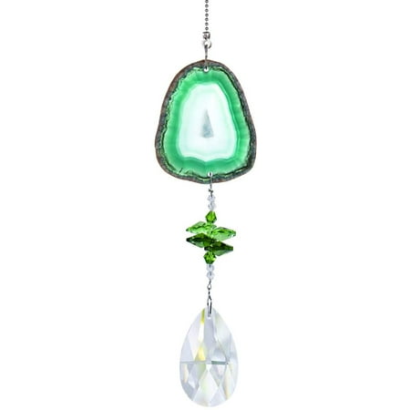

H&D Hanging Crystal Suncatchers Pendants - Natural Agate Slices Christmas Decorations