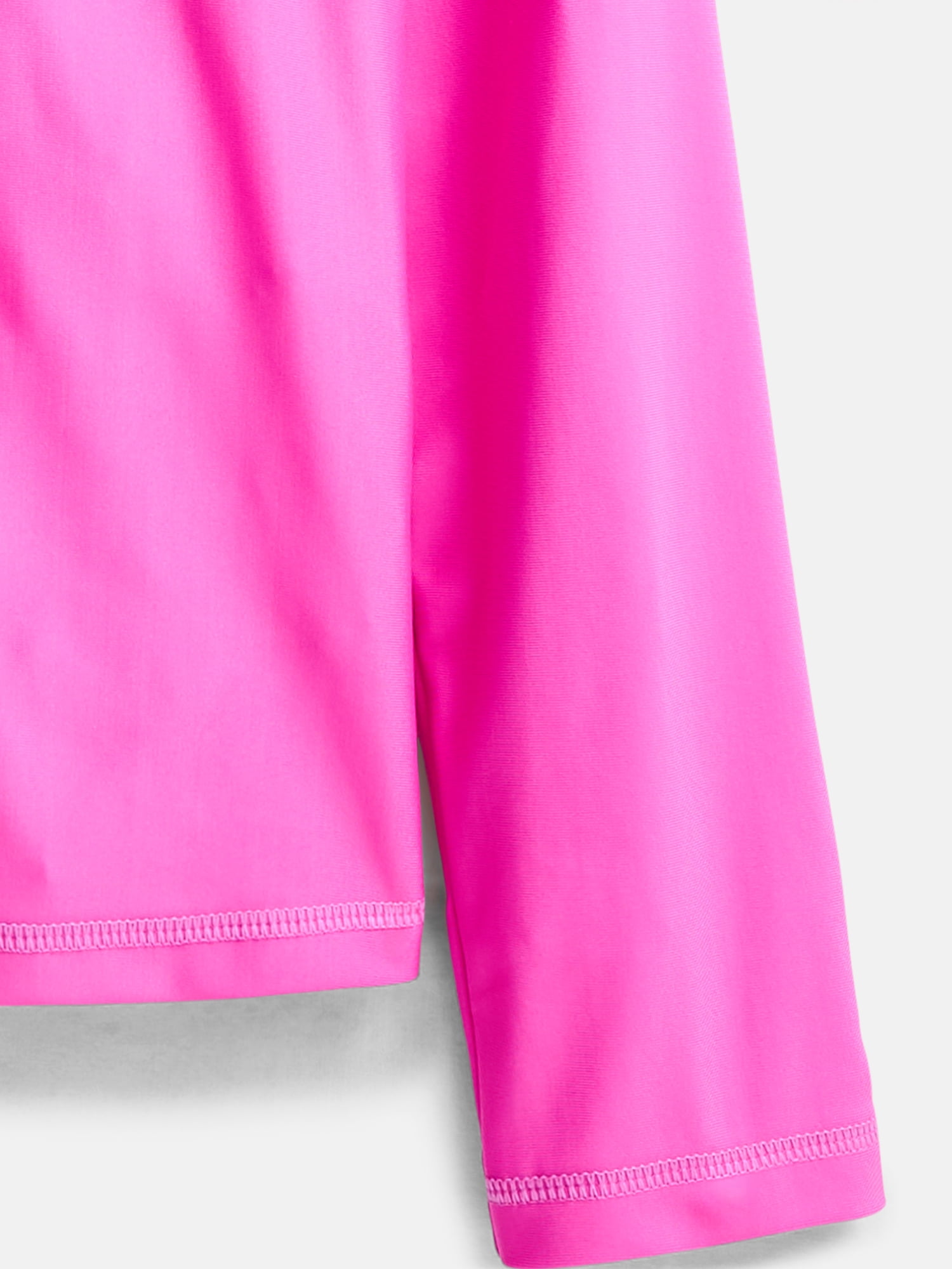 Wonder Nation Girls Hooded Rash Guard with Long Sleeves, Sizes 4-16