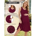 thumbnail image 4 of Women's Summer Maternity Dress Sleeveless Ruffle Tank Dress with Pockets, 4 of 6