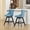 Light Blue, variant on Set of 2 Swivel Bar Stools, Velvet Upholstered Button Tufted Barstools with Wooden Legs and Chrome Nailhead Trim, Blue Counter Height Stools for Kitchen Island, Dining Room