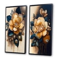 thumbnail image 3 of Designart "Yellow and Dark Blue Camellia Blossom I" Camellia Framed Wall Art Set Of 2 - Yellow Floral Framed Wall Art Set Of 2, 3 of 7