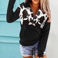 thumbnail image 4 of Women's Casual Hoodies Cow Print Hooded Sweatshirts Fall Long Sleeve Sweaters Pullover Y2k Clothes, 4 of 4